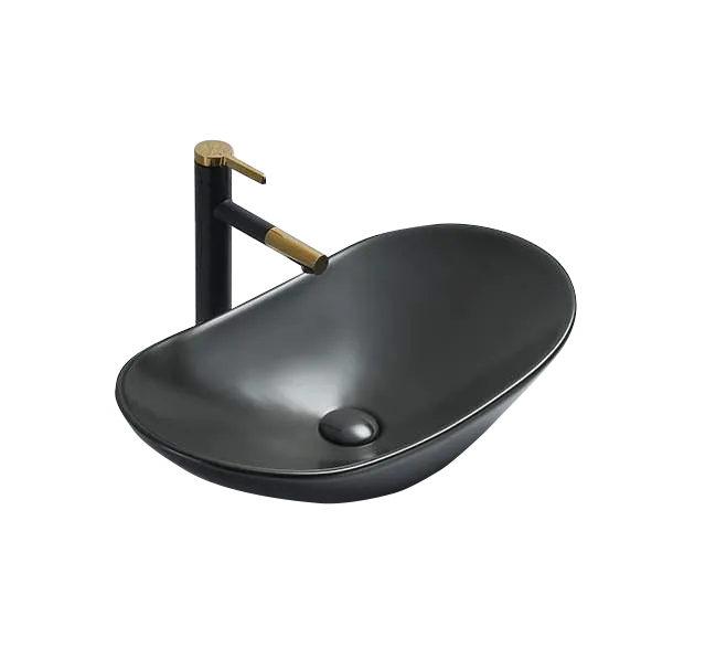 Товар: Раковина Velvex 7811AMB, черная - фото 1 Раковина Velvex 7811AMB, черная — фото 1, Раковины накладные