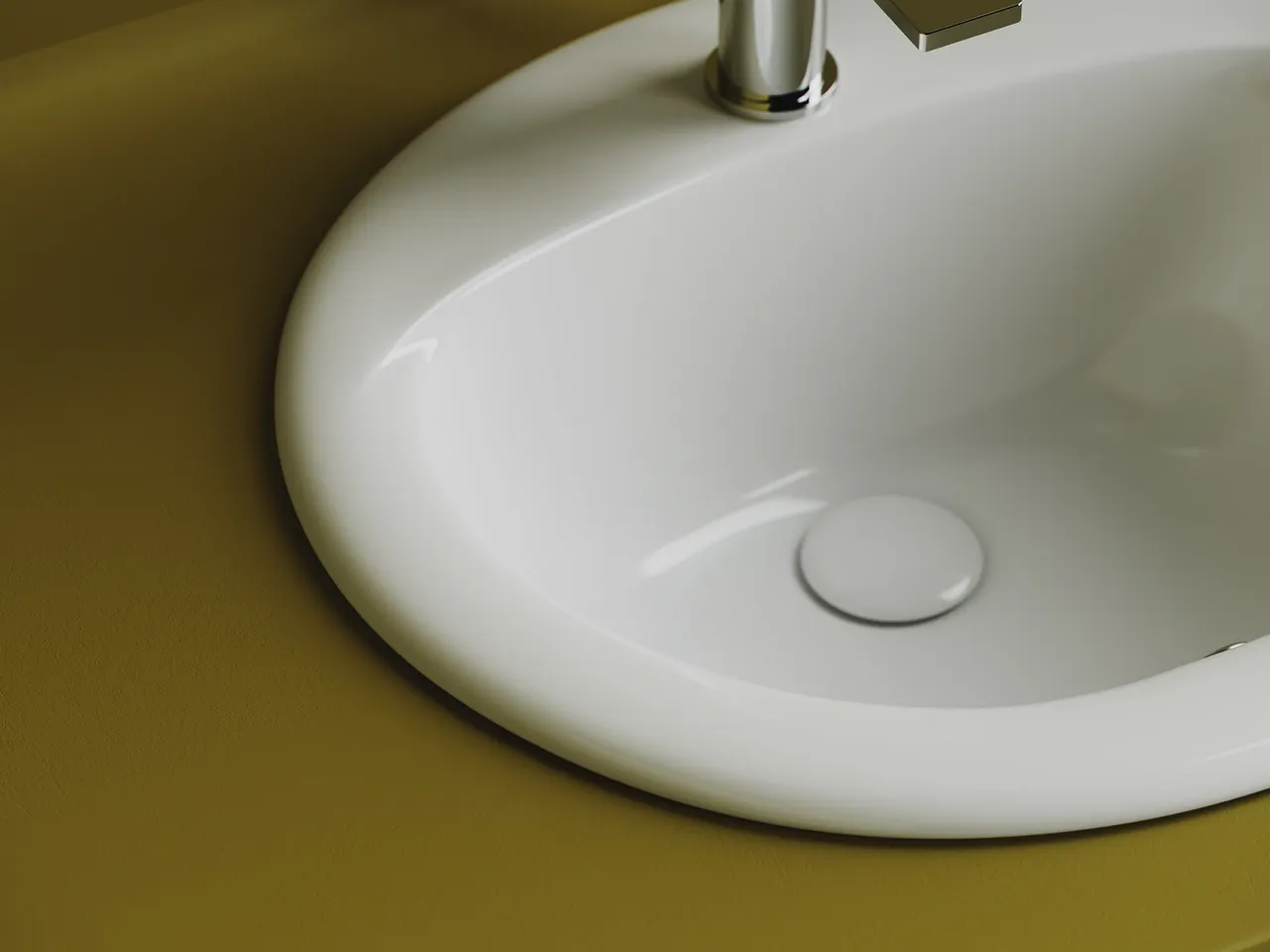 Раковина встраиваемая сверху CERAMICANOVA Sun овальная с переливом 515x455x200 мм цвет белый арт. CN6080 — фото 6, Раковины встраиваемые сверху