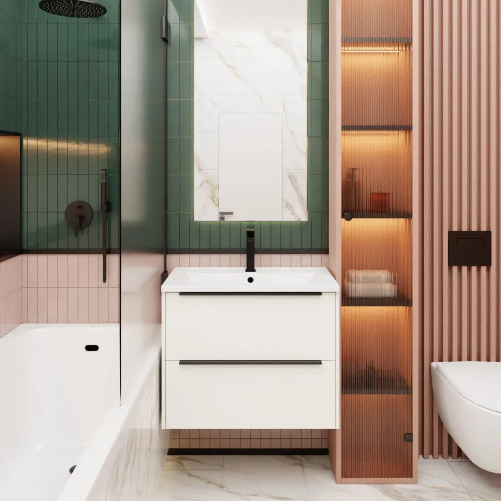 Товар: Тумба под раковину подвесная La Fenice Tesoro FNC-01-TES-PB-80-2, белый - фото 3 Тумба под раковину подвесная La Fenice Tesoro FNC-01-TES-PB-80-2, белый — фото 3, Тумбы под раковину