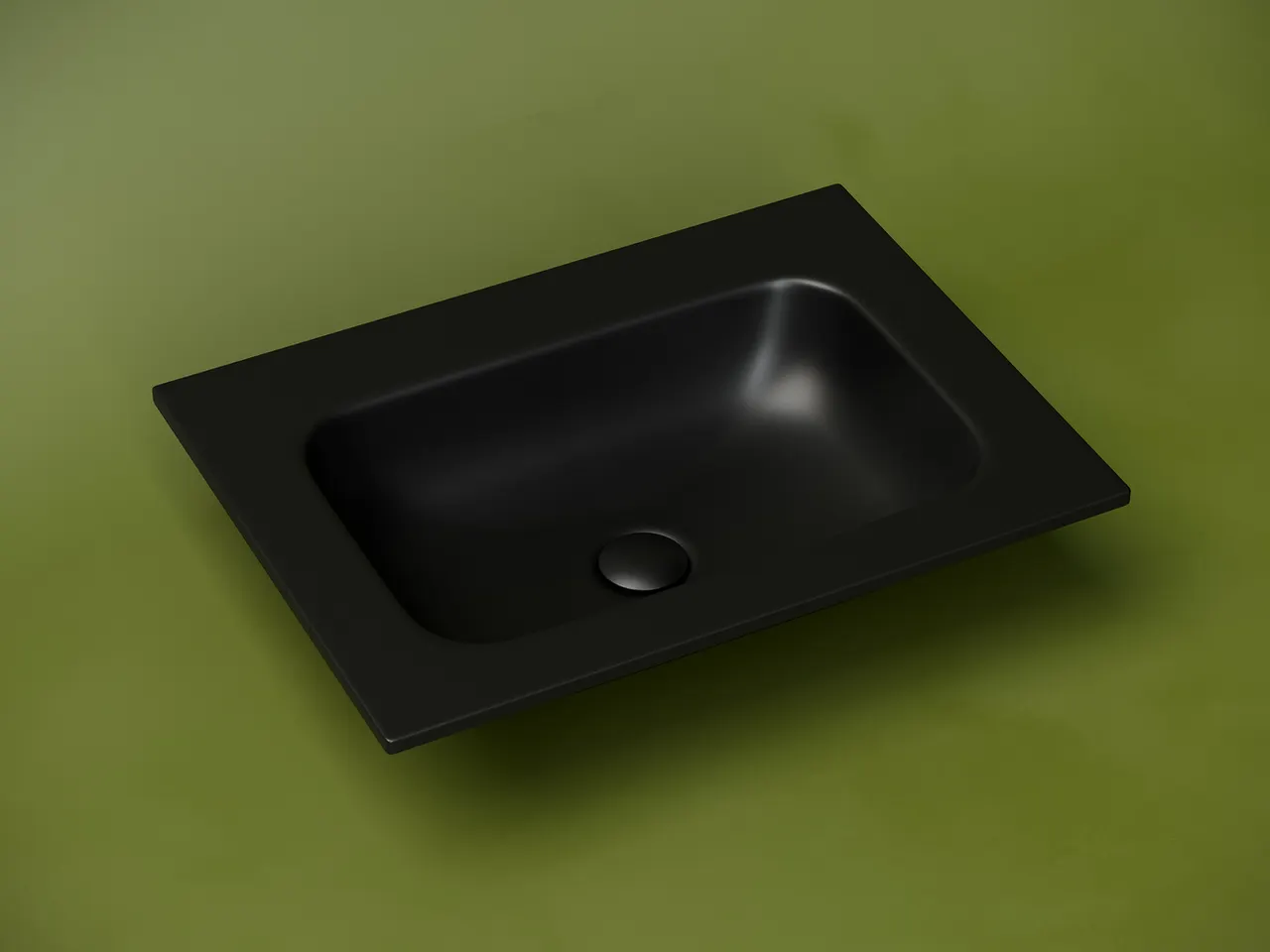 Раковина накладная мебельная Grace прямоугольная, без отверстия под смеситель, 610x457x137мм, цвет черный матовый, арт. CN7011MBwx — фото 2, Раковины накладные