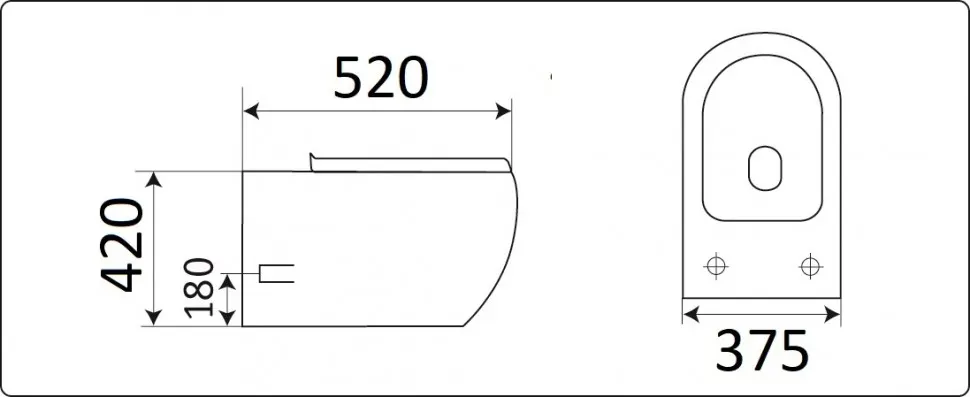 Товар: Унитаз подвесной CeramaLux CL2101 - фото 1 Унитаз подвесной CeramaLux CL2101 — фото 1, Подвесные унитазы