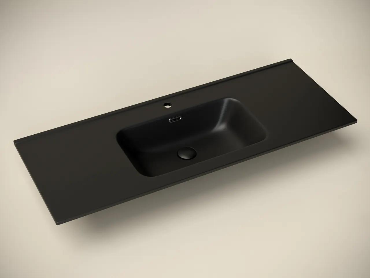 Умывальник накладной прямоугольный (цвет Черный Матовый) Element 1210x465x180мм — фото 1, Раковины накладные