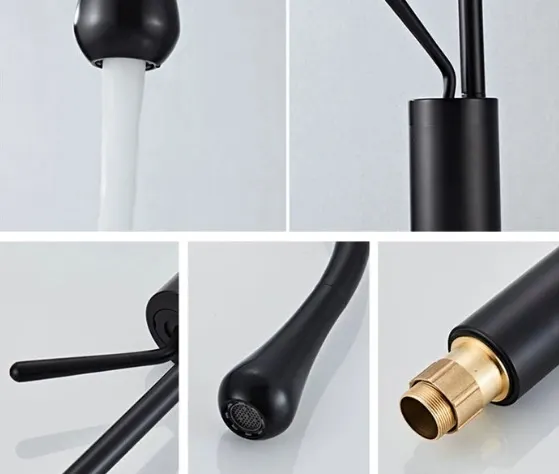 Смеситель TROPFEN B XL для раковины, черный, высокий BOCH MANN BM9634 — фото 3, Смесители для раковины