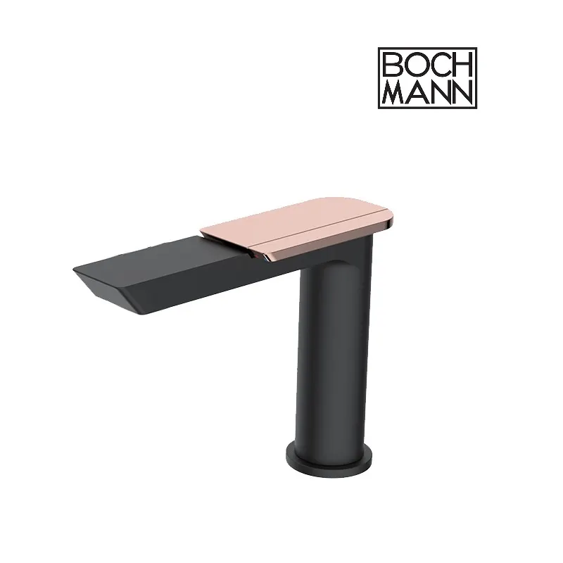 Смеситель COMO BG для раковины, черный, ручка цвет золото, BOCH MANN BM10784 — фото 2, Смесители для раковины