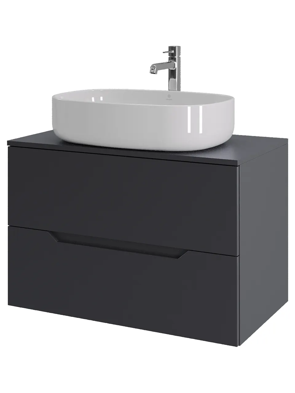 Товар: Orange Line Li-80TugMDF+B08-600W тумба с раковиной подвесная 80 см, графит/белый Li-80TugMDF+B08-600W - фото 6 Orange Line Li-80TugMDF+B08-600W тумба с раковиной подвесная 80 см, графит/белый Li-80TugMDF+B08-600W — фото 6, Тумбы с раковиной