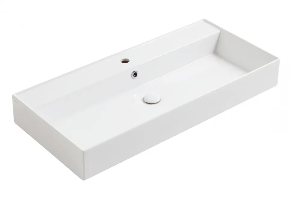 Товар: Раковина SIMAS AGILE подвесная или накладная с одним отверстием цвет белый AG101 - фото 1 Раковина SIMAS AGILE подвесная или накладная с одним отверстием цвет белый AG101 — фото 1, Раковины накладные