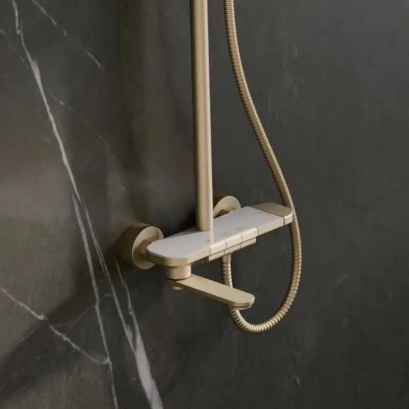 Душевая система BELZ B25713-5, брашированное золото — фото 2, Душевые системы