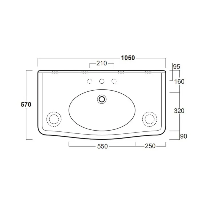 Товар: Раковина SIMAS LONDRA подвесная на ноги на кронштейны с одним отверстием цвет белый LO934 - фото 3 Раковина SIMAS LONDRA подвесная на ноги на кронштейны с одним отверстием цвет белый LO934 — фото 3, Раковины подвесные