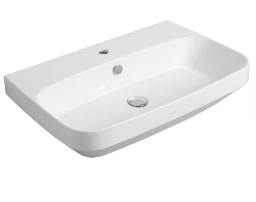 Раковина SIMAS BADEN BADEN подвесная или накладная с одним отверстием цвет белый BB12 — фото 1, Раковины накладные