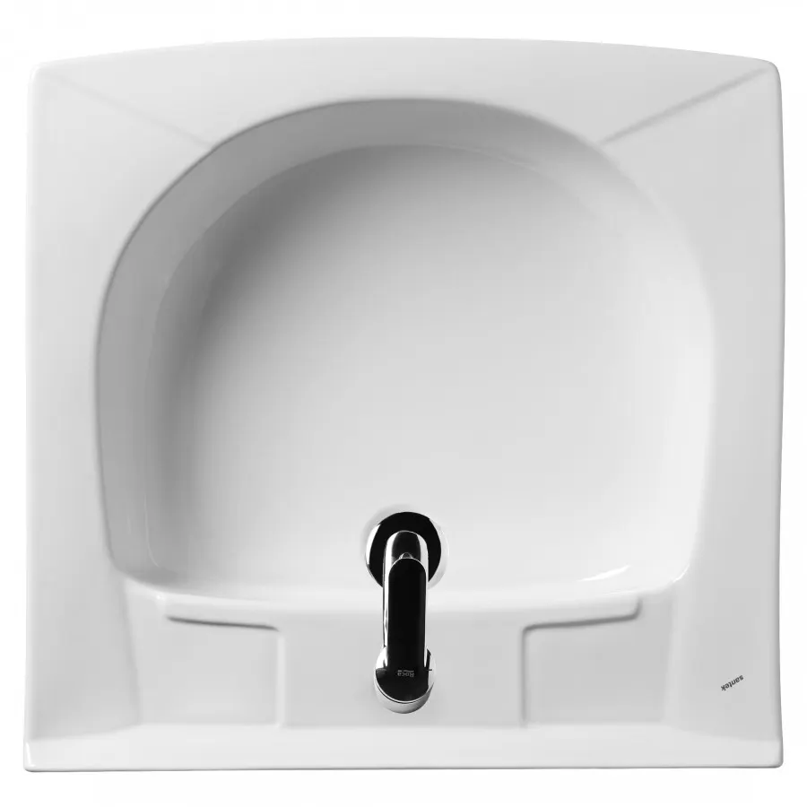 ПИЛОТ Умывальник 60/60 см. над стир.машиной, хр.кольцо, САНТЕК 1WH110572 — фото 2, Раковины подвесные