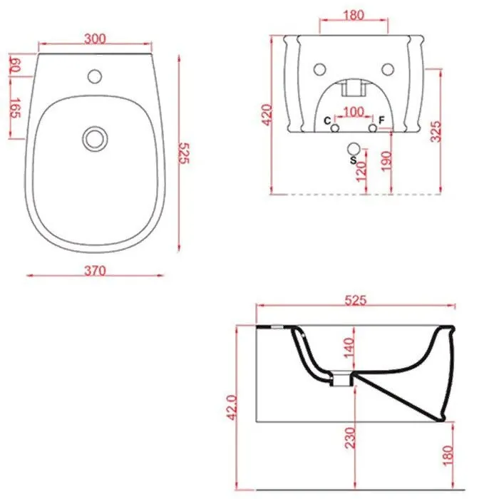 Биде Artceram Azuley подвесной с одним отверстием цвет черный AZB001 03 00 — фото 1, Биде подвесные