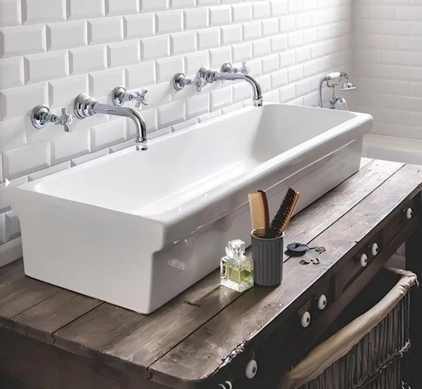 Раковина SIMAS SPECIALI накладная эмалированная с 4 сторон без отверстий цвет белый S76 — фото 2, Раковины накладные