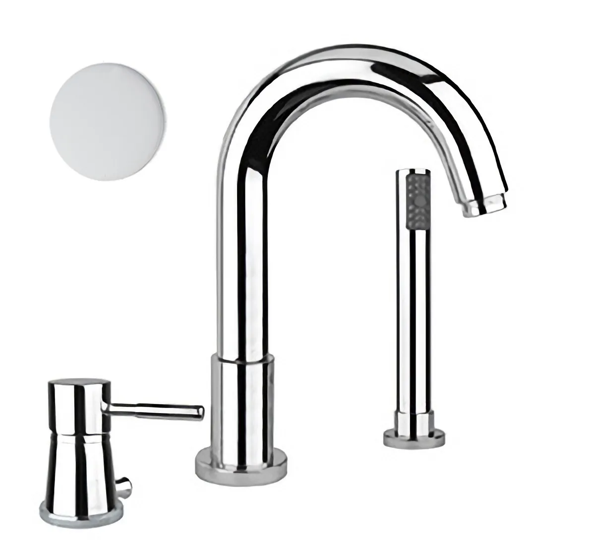 Товар: Смеситель на борт ванны Webert Rimini RI850701740, белый - фото 1 Смеситель на борт ванны Webert Rimini RI850701740, белый — фото 1, Смесители на борт ванны