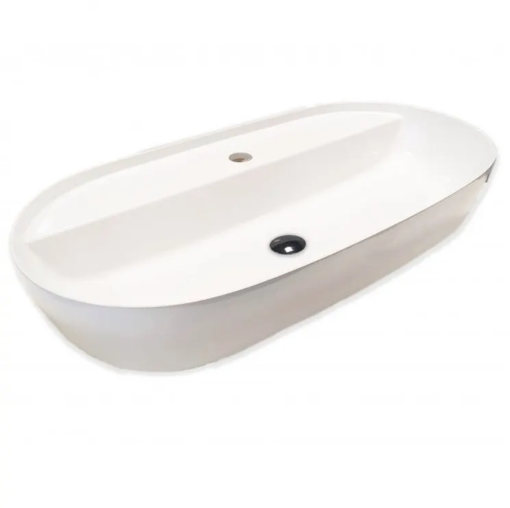 Раковина HATRIA HAPPY HOUR Y8AP01 накладная с одним отверстием без перелива цвет белый — фото 1, Раковины