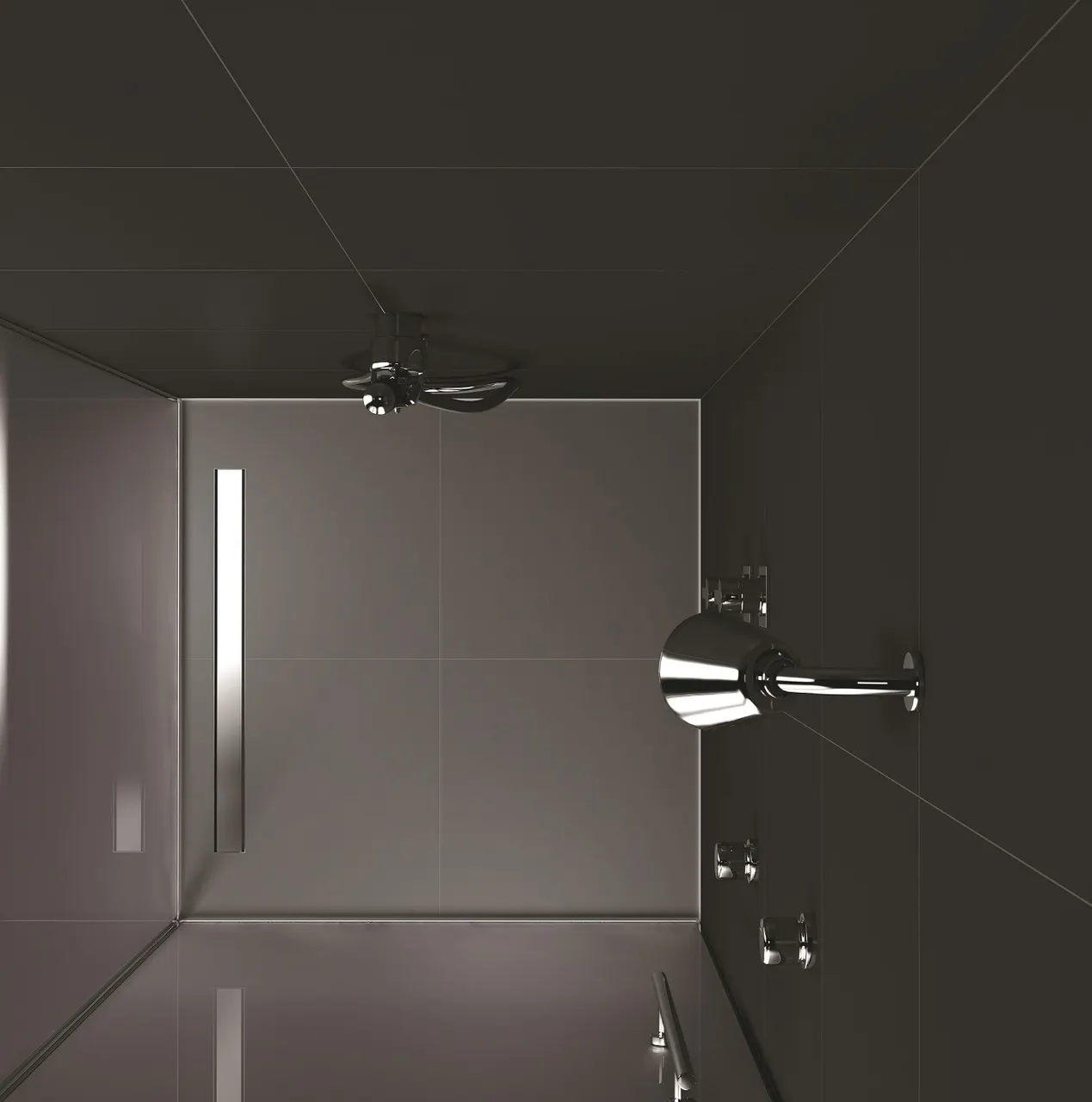 Желоб BERGES водосток В1 Keramik 500, золото глянец, S-сифон D50 H60 боковой 092116 — фото 8, Душевые лотки