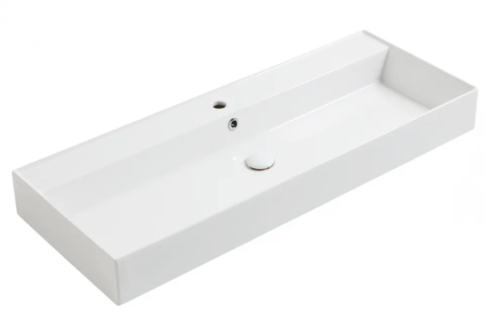 Раковина SIMAS AGILE подвесная или накладная с одним отверстием цвет белый AG121 — фото 1, Раковины накладные