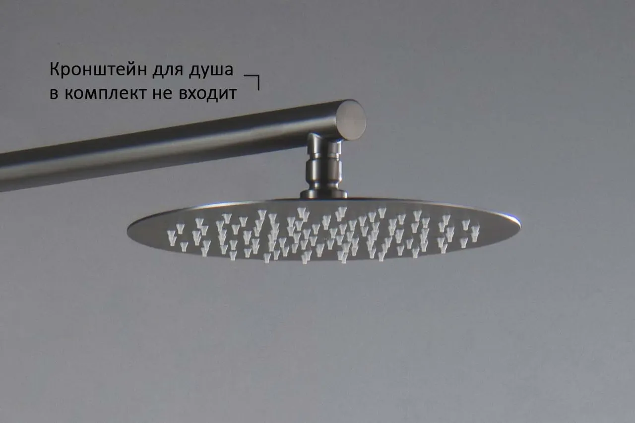 Товар: AQ2073BGM круглый верхний душ 250*2 мм, оружейная сталь - фото 3 AQ2073BGM круглый верхний душ 250*2 мм, оружейная сталь — фото 3, Верхние души