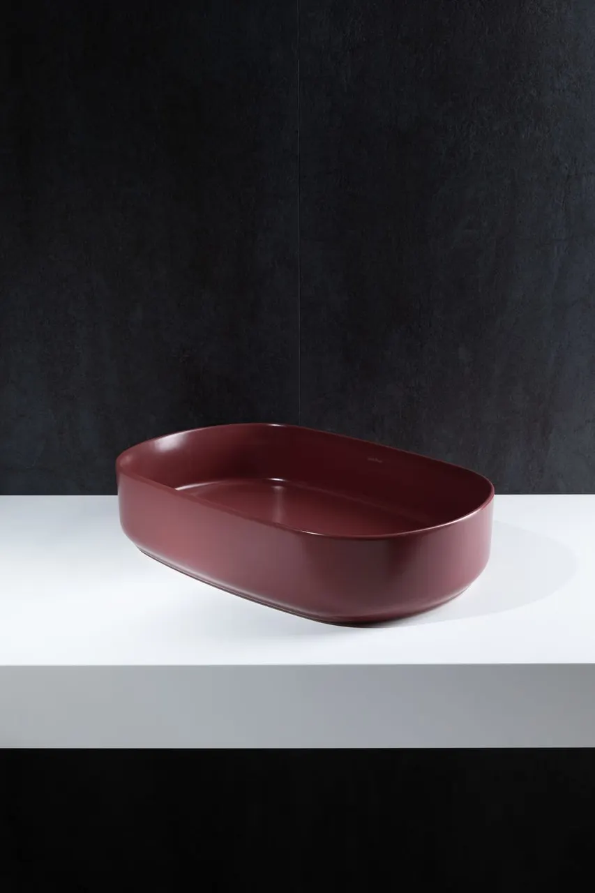 Раковина накладная Allen Brau Fantasy 55 4.11022.BD бордо — фото 4, Раковины накладные