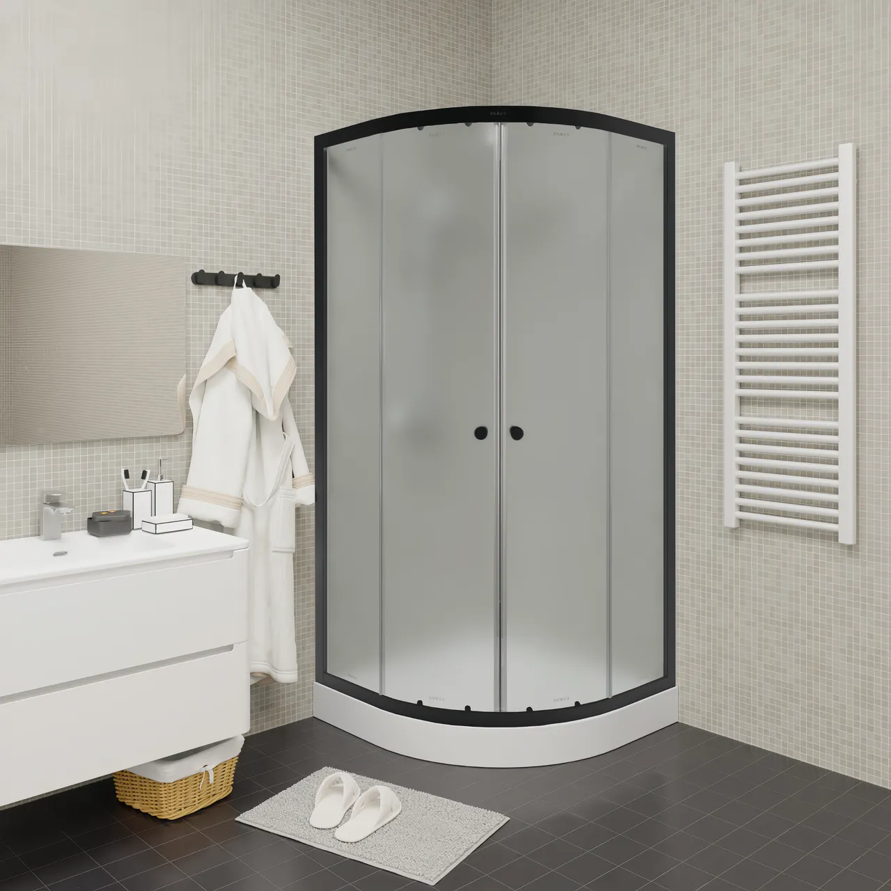 Товар: Уголок ZF81B душевой PARLY с поддоном (80х80х193) - фото 1 Уголок ZF81B душевой PARLY с поддоном (80х80х193) — фото 1, Душевые уголки