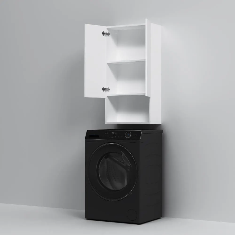 M85CHX05021WG X-Joy, Шкаф навесной с дверками и открытой полкой, 50 см, белый глянец — фото 5, Шкафы для ванной