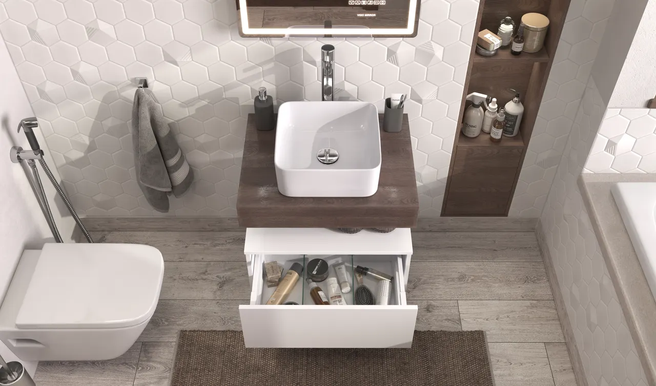 Столешница VELVEX Unit 60, дуб карпентер st.UNI.60-628 — фото 3, Столешницы под раковину