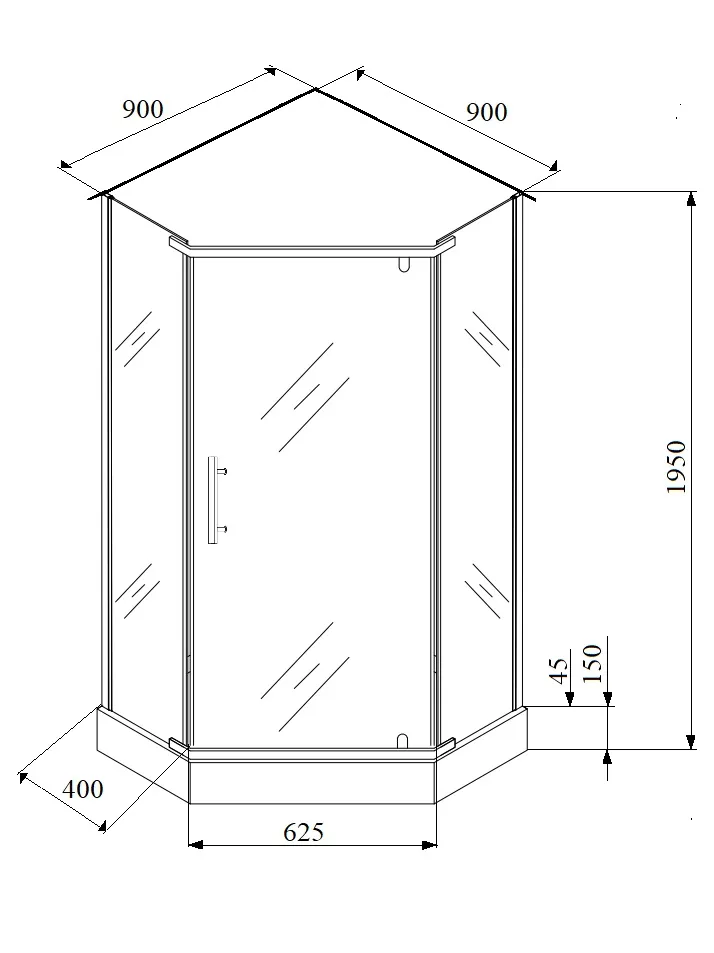 Товар: Уголок ZPE911BE душевой PARLY с поддоном (90х90х190) - фото 13 Уголок ZPE911BE душевой PARLY с поддоном (90х90х190) — фото 13, Душевые уголки