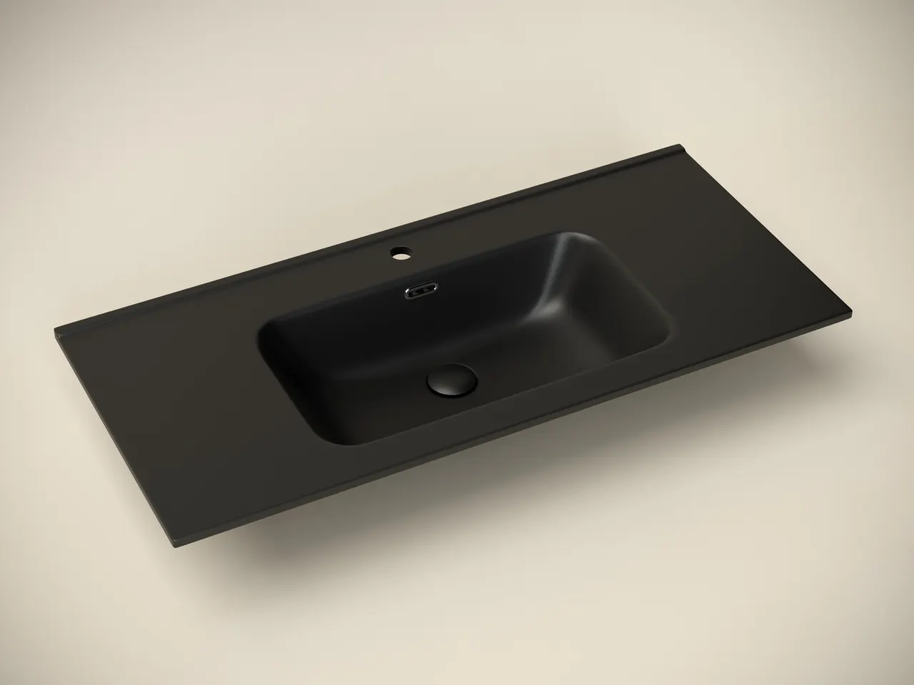 Умывальник накладной прямоугольный (цвет Черный Матовый) Element 1010x465x180мм — фото 1, Раковины накладные