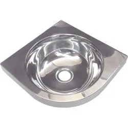 Раковина из нержавеющей стали угловая закругленная 126x360x360 мм, шт 13036.ALR.S — фото 1, Раковины