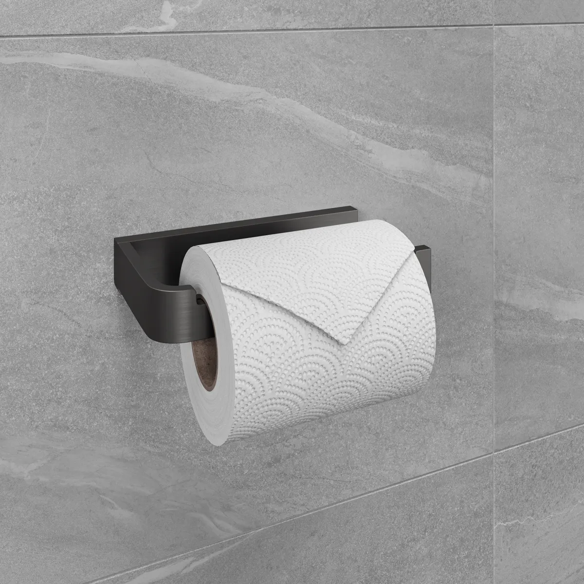 Держатель для туалетной бумаги SMOOTH LINE открытый, графит 9726009 — фото 1, Держатели туалетной бумаги