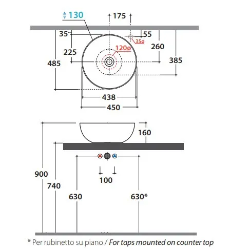 Товар: Раковина GLOBO T-EDGE на столешницу без отверстий цвет белый B6T45BI - фото 3 Раковина GLOBO T-EDGE на столешницу без отверстий цвет белый B6T45BI — фото 3, Раковины
