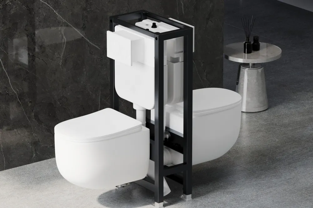 Товар: Инсталляция двойная самонесущая ABBER AC0106 для двух подвесных унитазов - фото 2 Инсталляция двойная самонесущая ABBER AC0106 для двух подвесных унитазов — фото 2, Инсталляции для унитазов