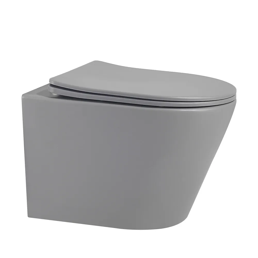 Товар: Унитаз ABBER Bequem AC1102MG подвесной серый матовый, безободковый - фото 1 Унитаз ABBER Bequem AC1102MG подвесной серый матовый, безободковый — фото 1, Подвесные унитазы