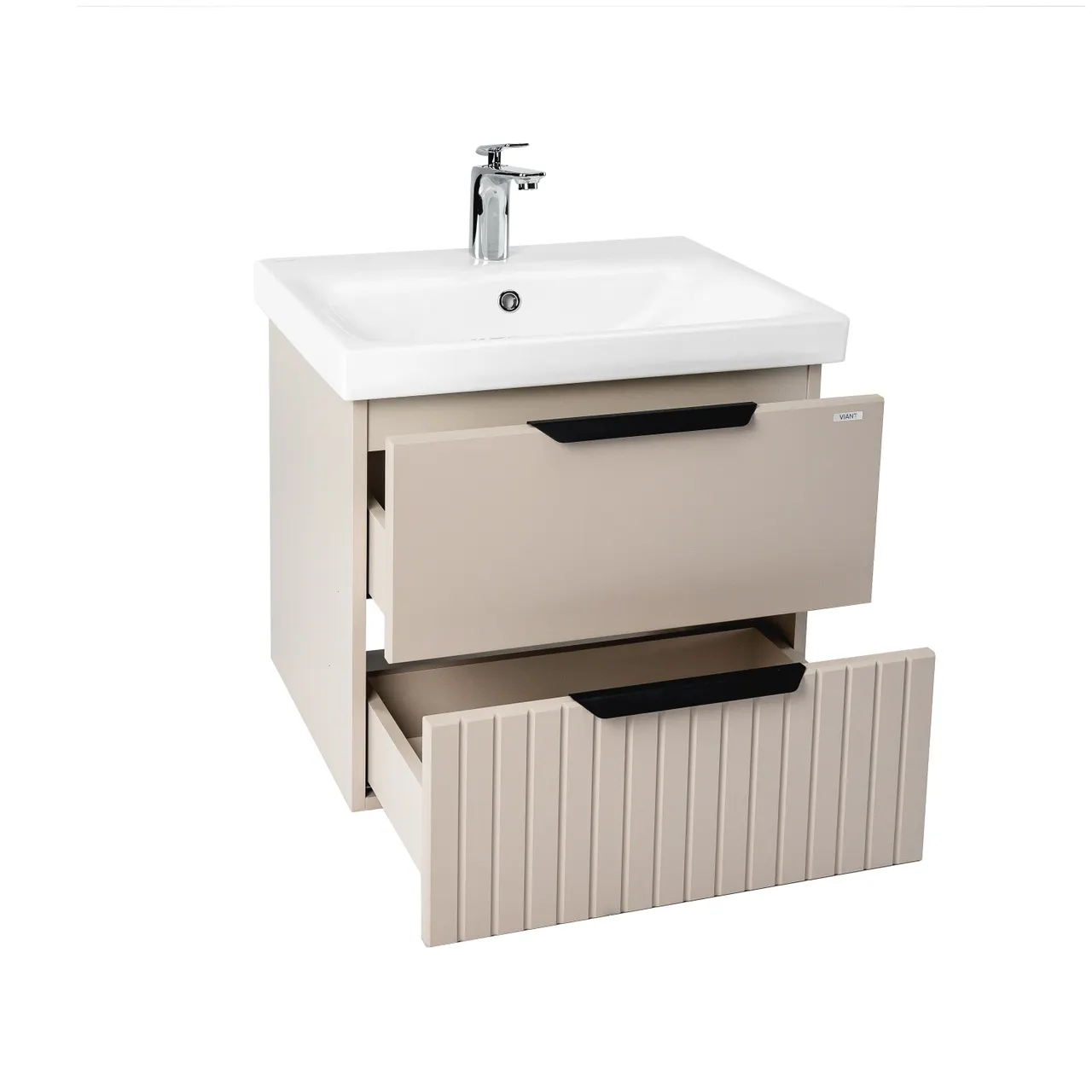 Тумба под раковину VIANT СИЦИЛИЯ 60 подвесная капучино (VSIC60MDCAP-T2YP) — фото 1, Тумбы под раковину
