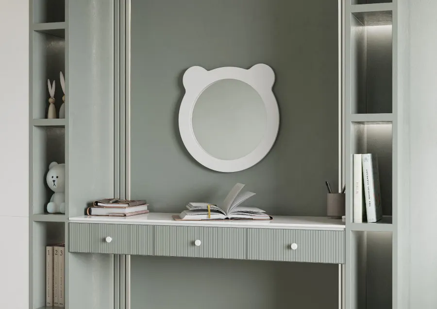 Товар: Зеркало КАСПЕР МИШКА , круглое, белый матовый 1A283302CRE20 - фото 3 Зеркало КАСПЕР МИШКА , круглое, белый матовый 1A283302CRE20 — фото 3, Зеркала в ванную комнату