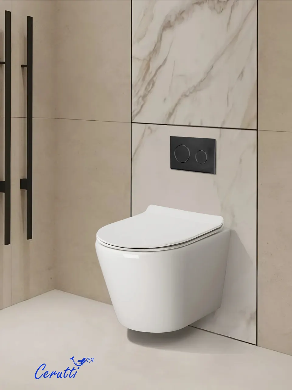 Унитаз LUIGI Aria Tornado подвесной безободковый со смывом торнадо Ceruttispa CT11101 (490x370x370) — фото 1, Подвесные унитазы