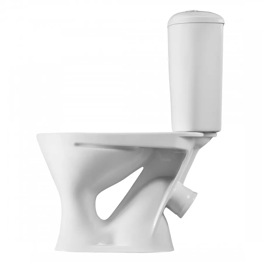 Унитаз-компакт "Версия" (комфорт) косой выпуск, с кнопочной арматурой Oliveira и сиденьем SANTERI 1P4033S0000BF — фото 2, Напольные унитазы