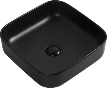 Раковина накладная Aquanet City-1-MB 38,5 черный — фото 8, Раковины накладные