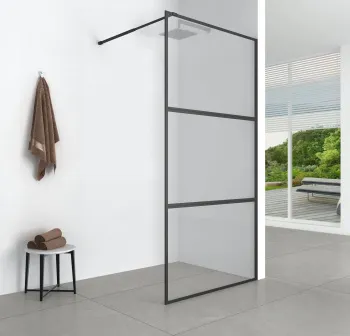 Душевая перегородка Aquanet 100x200 SW-1000BT профиль черный , прозрачное стекло — фото 2, Душевые перегородки