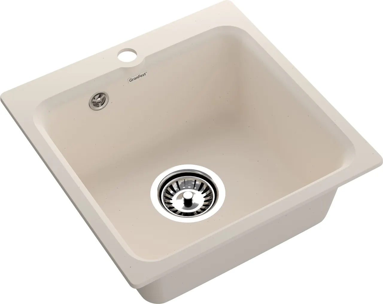 GRANFEST SMART Мойка композит 1-чаш. 430*430 мм белый арт. GF-SM430 430 белый — фото 1, Кухонные мойки