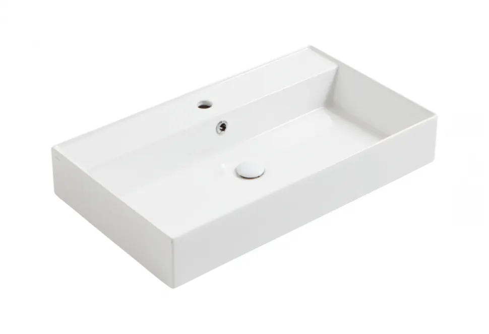 Товар: Раковина SIMAS AGILE подвесная или накладная с одним отверстием цвет белый AG81 - фото 1 Раковина SIMAS AGILE подвесная или накладная с одним отверстием цвет белый AG81 — фото 1, Раковины накладные