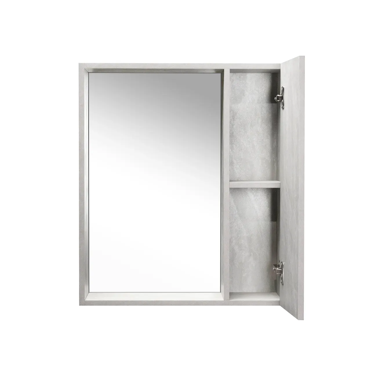 Зеркало со шкафом VIANT БЕРЛИН 60 подвесное цемент (VBER60C-ZSH) — фото 1, Зеркальные шкафы в ванную