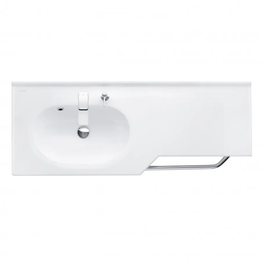 Раковина ОТЕЛЬ 2/1270, левая с навесами и диспенсором 1A70113WOT01L — фото 2, Раковины