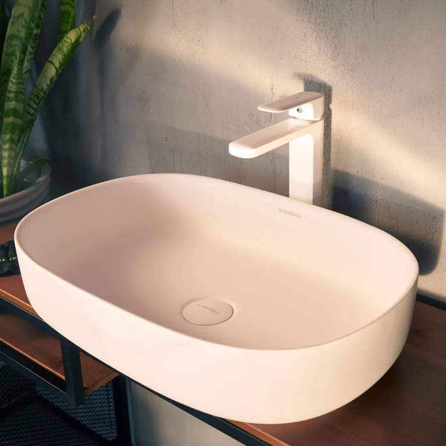 Раковина Conca 540 округлая, белый матовый, MonteBianco 12020 — фото 2, Раковины