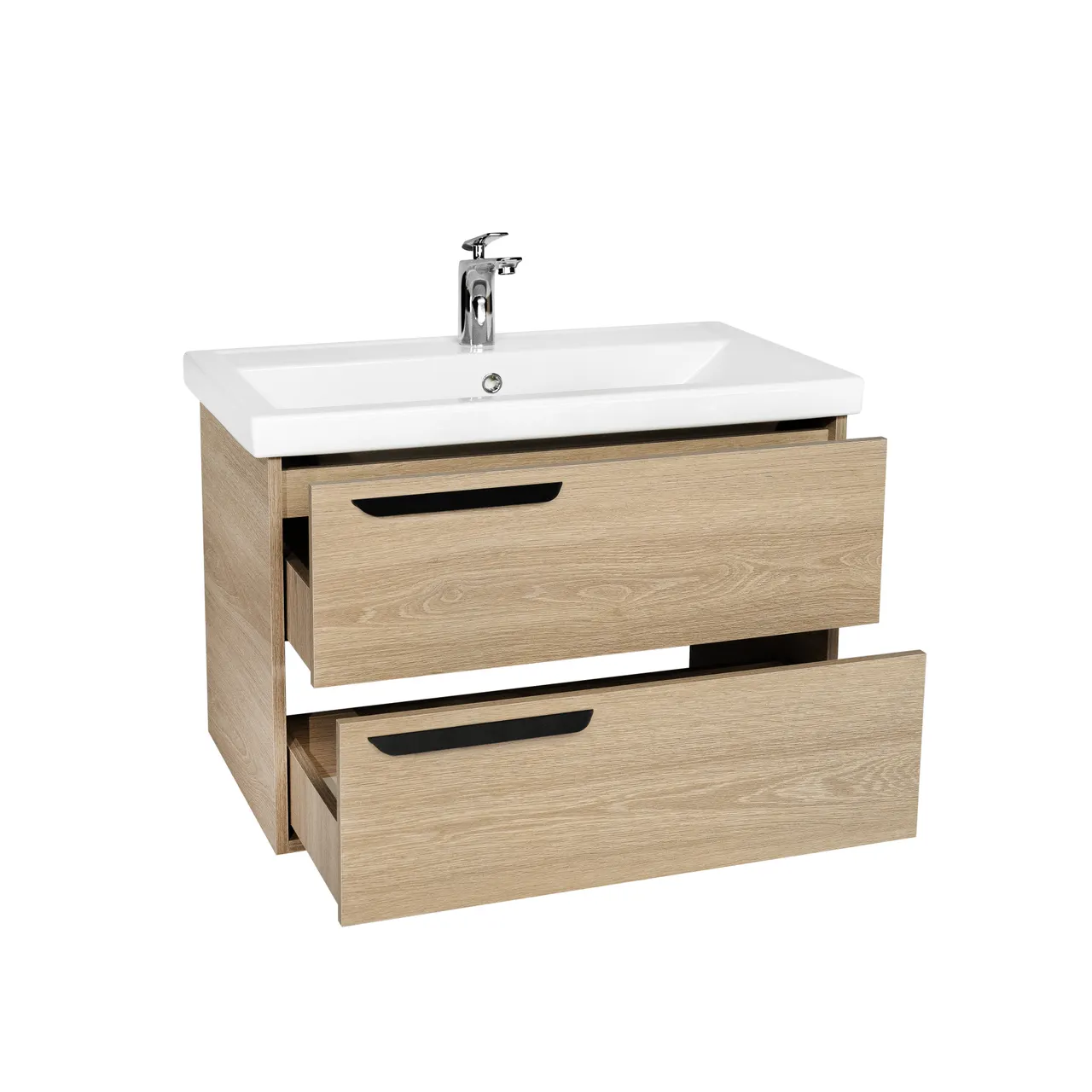 Тумба под раковину VIANT КЕЛЬН 80 подвесная светлое дерево (VKEL80FOSD-T2YP) — фото 1, Тумбы под раковину