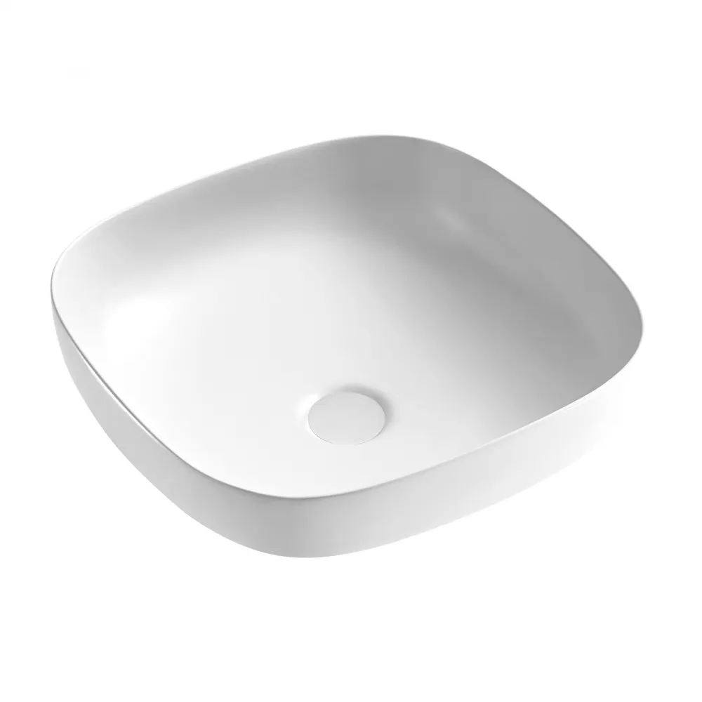 Раковина накладная ABBER Rechteck AC2217 белая — фото 1, Раковины накладные