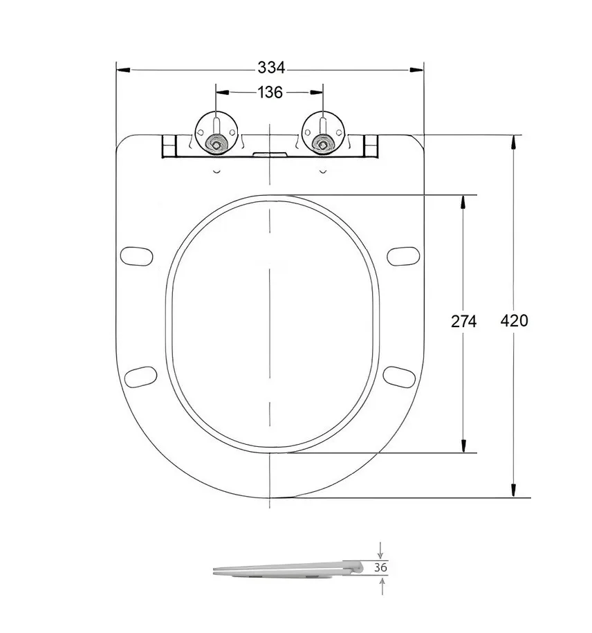 Сиденье BERNINA, BERNINA F дюропласт с микролифтом и креплениями Ceruttispa CT7586 — фото 3, Сиденья для унитаза
