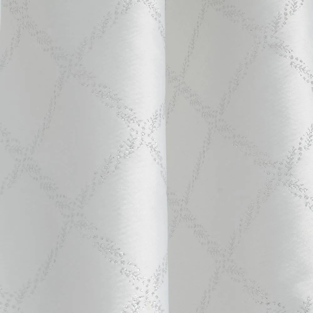 MIGLIORE Шторка L180xH200 см. для душа/ванны, текстиль, узор АР-ДЕКО СИЛЬВЕР, цвет серебро 26642 — фото 1, Шторки на ванну