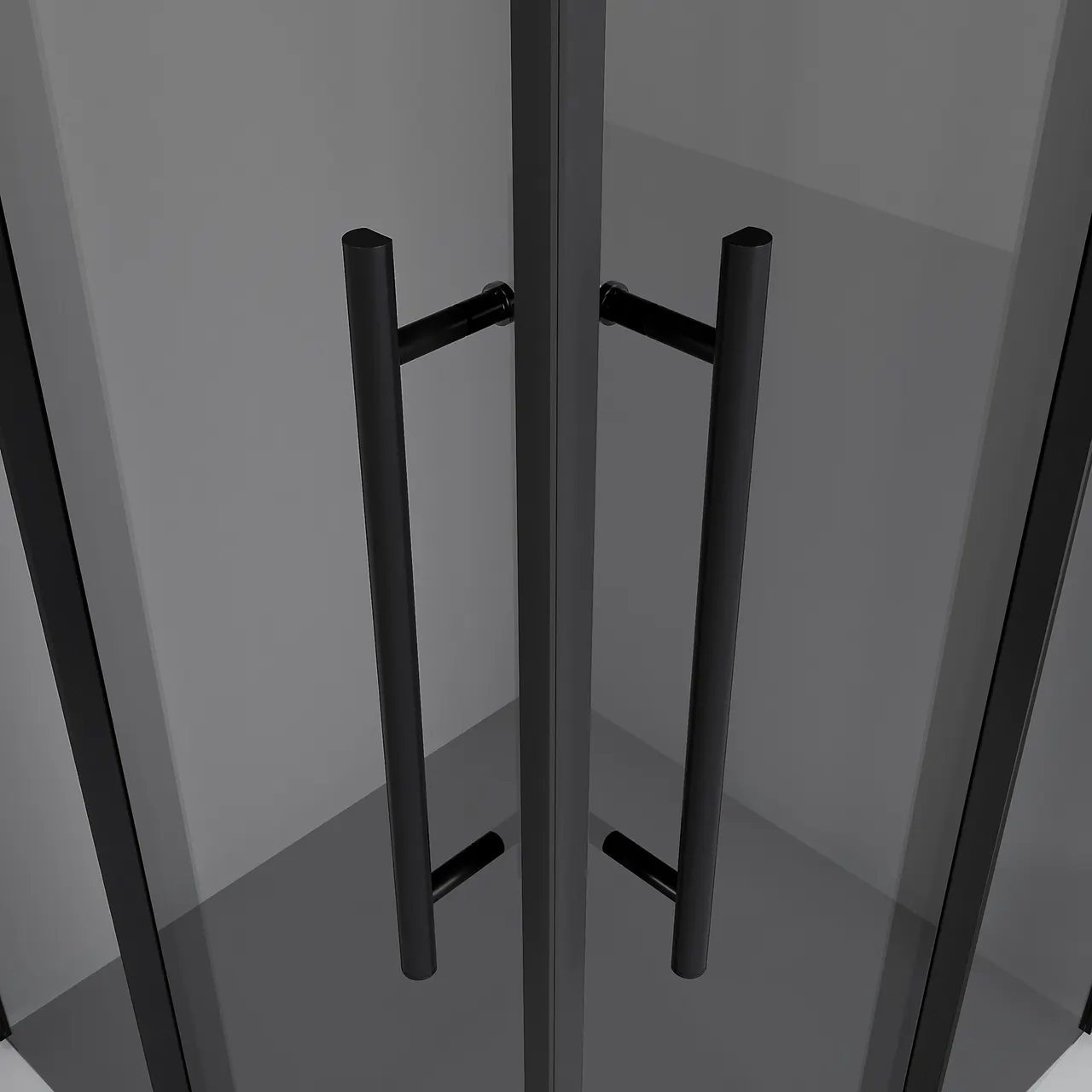 Душевое ограждение Niagara Nova NG-2829-34BLACK (90х90х195) квадрат,черный матовый,двери раздвижные,стекло тонированное,1 место — фото 7, Душевые уголки