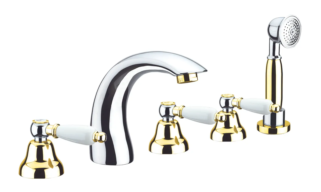 Товар: Смеситель на борт ванны Fiore COLONIALE 02CO0608, хром/золото - фото 1 Смеситель на борт ванны Fiore COLONIALE 02CO0608, хром/золото — фото 1, Смесители на борт ванны