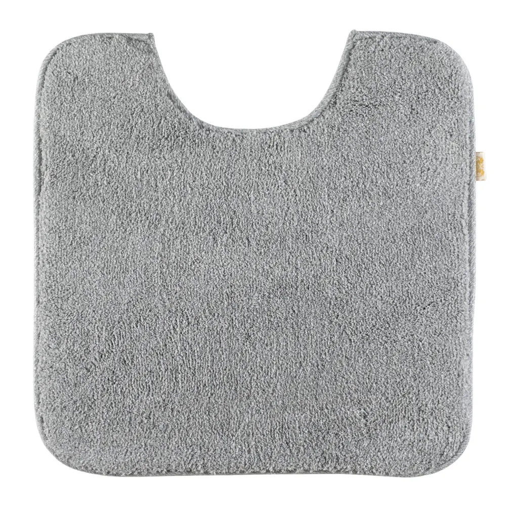 Коврик д/WC 60х60 см., без вышивки, серый, окантовка серебро 30758 — фото 1, Коврики для ванной комнаты